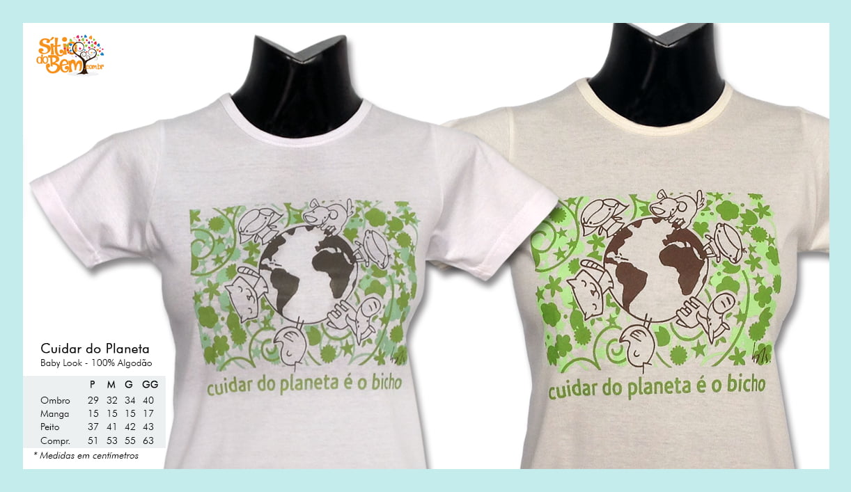 Camiseta desenho meio ambiente planeta bicho