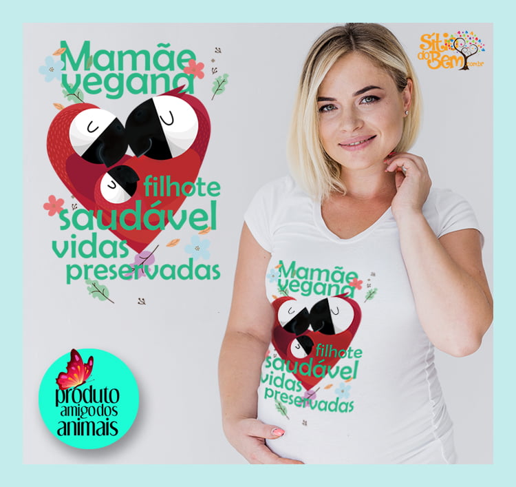 Camiseta com Desenho Mamãe Vegana