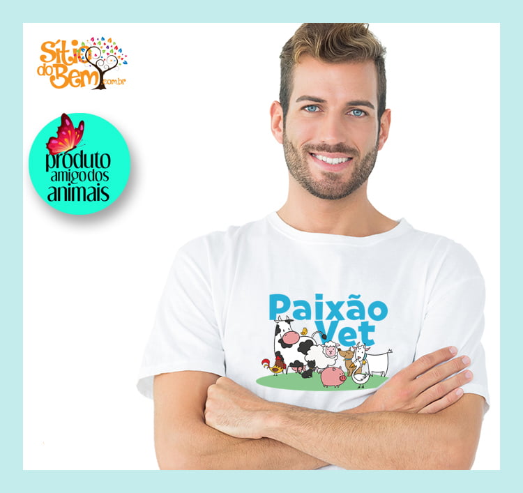 Camiseta com Desenho Veterinário | Paixão Vet