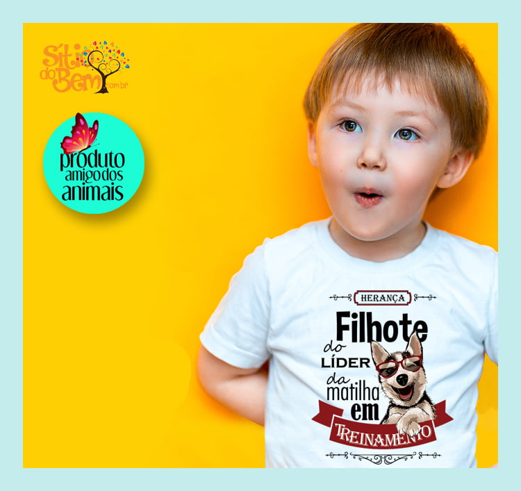 Camiseta Infantil com Desenho Filhote do Líder da Matilha