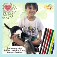 Camiseta Infantil Desenho Animais | Para Colorir